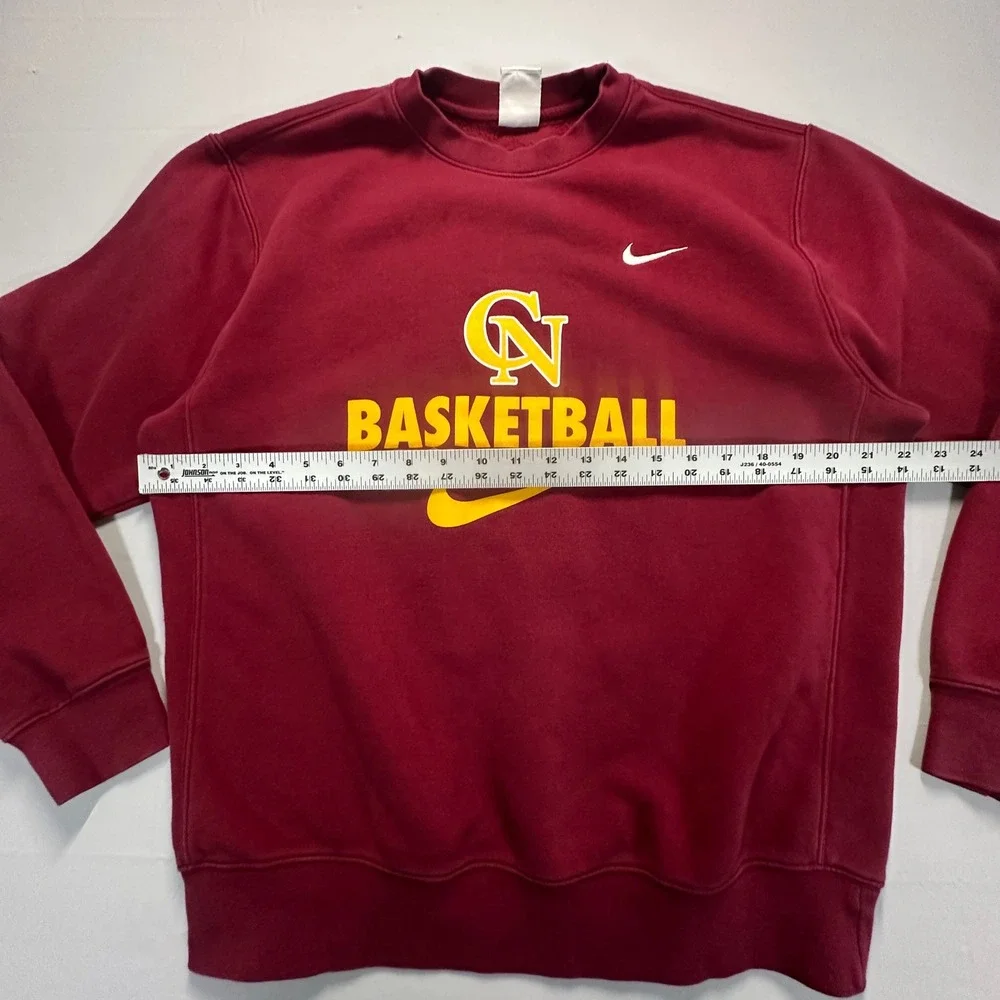 Nike CN Basketball Crewneck Sweatshirt Maroon Burgundy CJ1614-610 Mens Medium